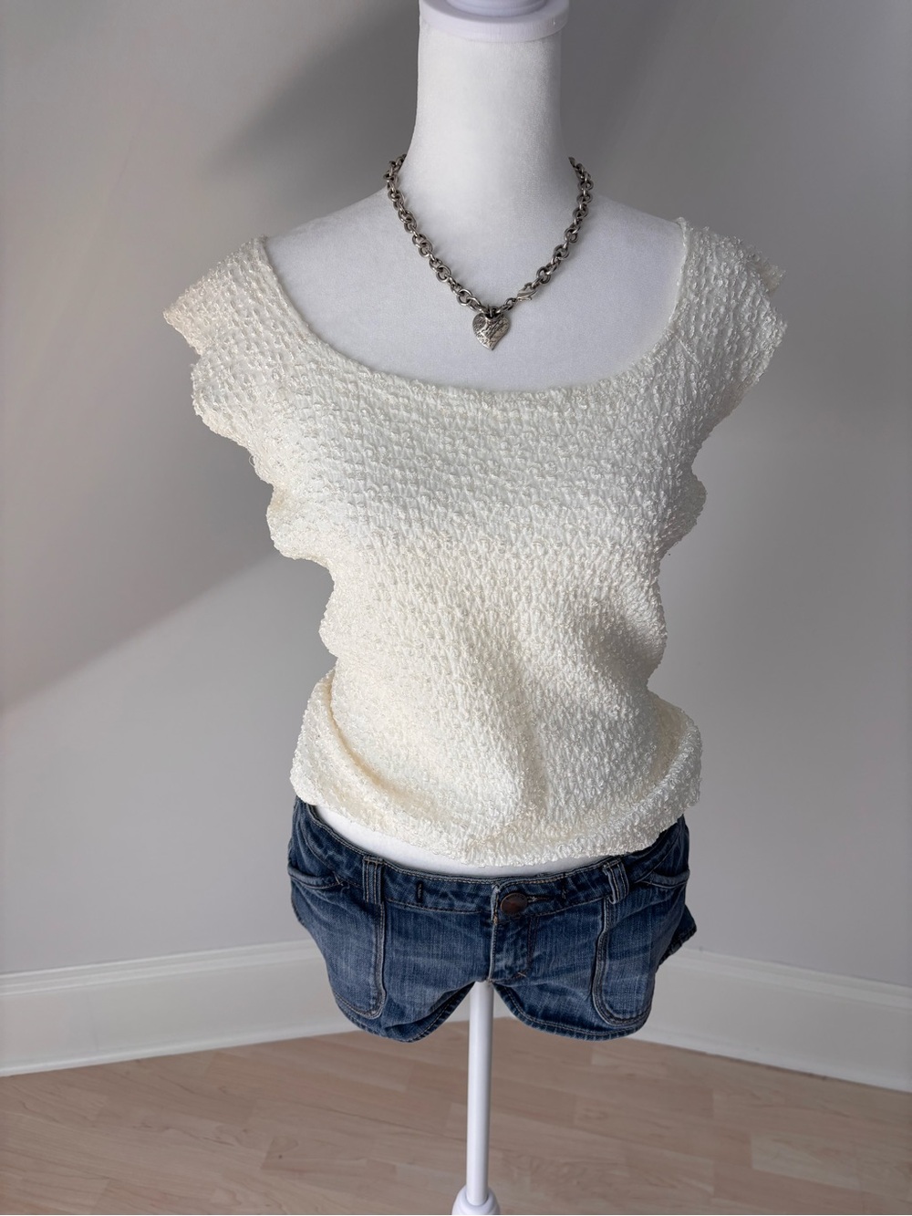 Textured Cream Knit Top 🤍